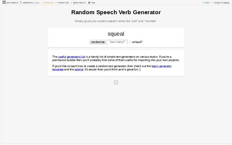 Speech Verb Generator ― Perchance