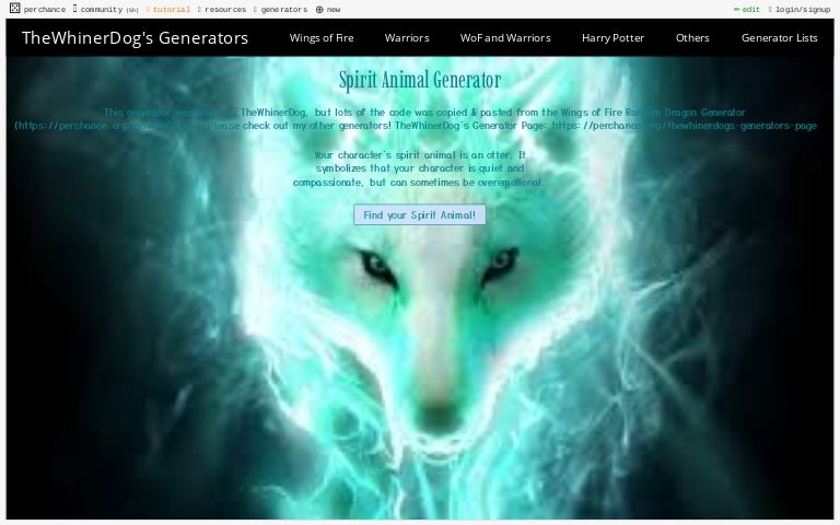 Spirit Animal Generator ― Perchance