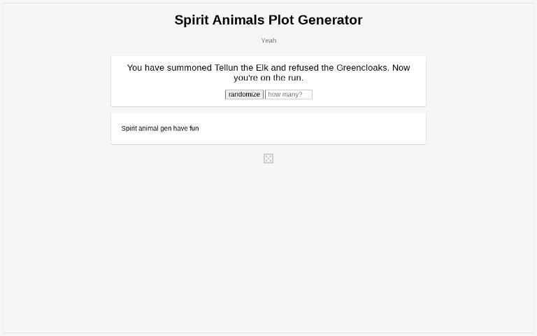 Spirit Animals Plot Generator