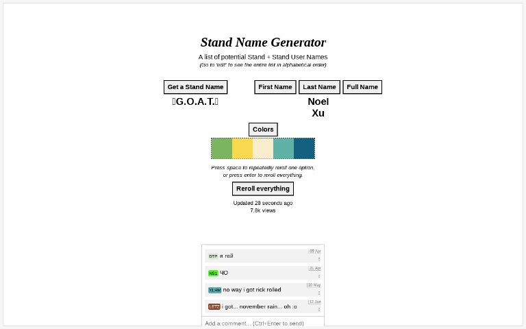 Stand name generator