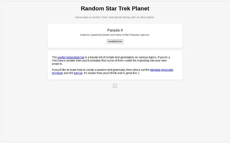 Random Star Trek Planet Perchance Generator