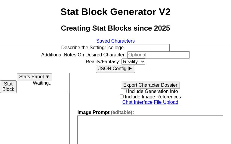 Stat Block Generator V2