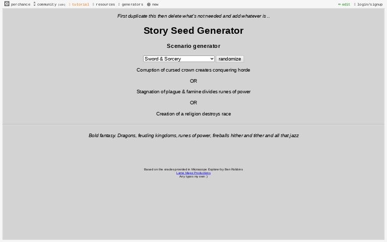 Story Seed Generator