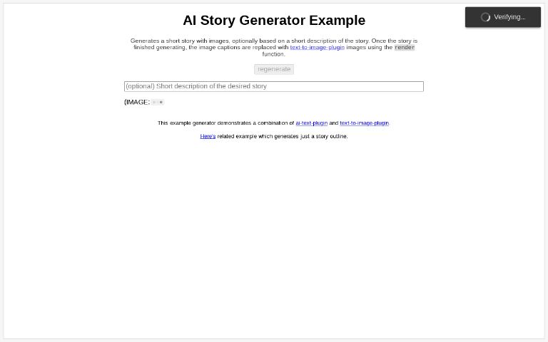 AI Story Generator Example