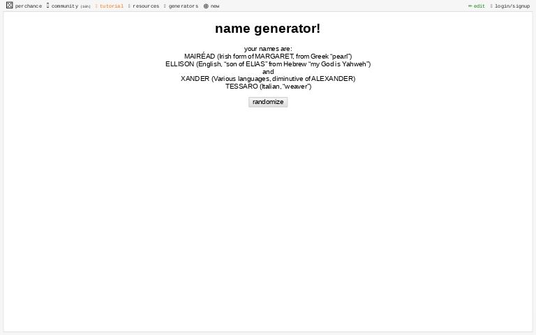name generator! Perchance