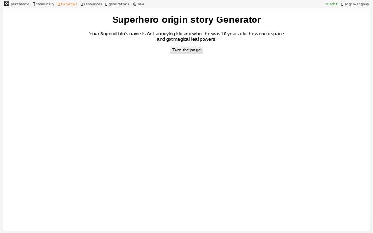 Superhero origin story Generator ― Perchance