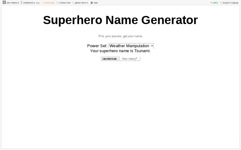 The Superhero Name Generator