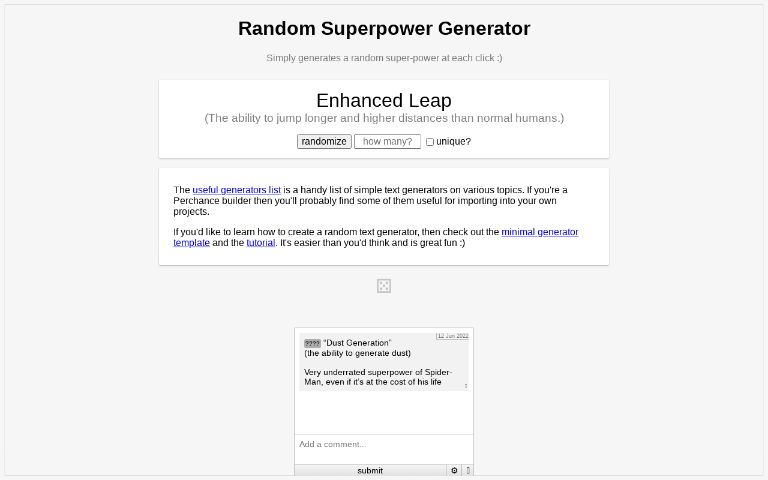 Random Superpower Generator