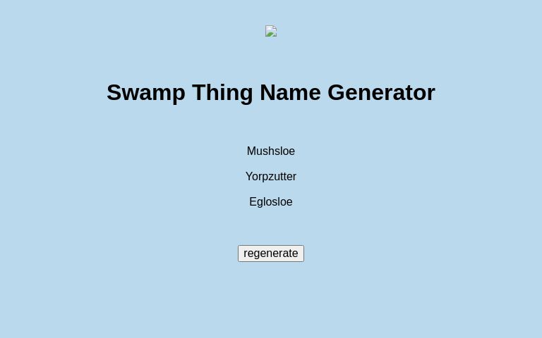 Swamp Thing Name Generator