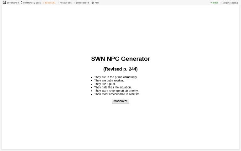 Swn Npc Generator
