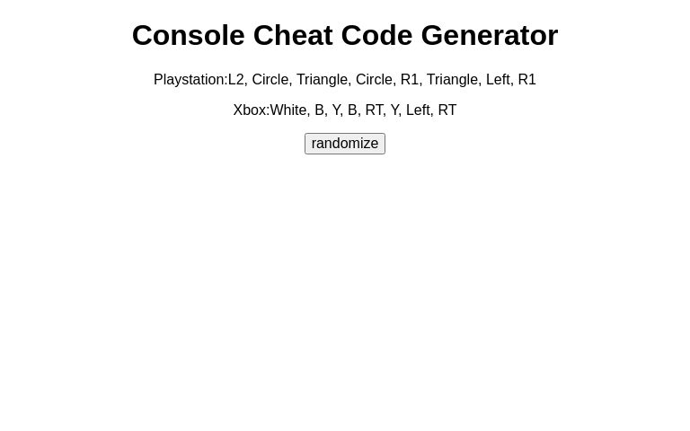 Console Cheat Code Generator