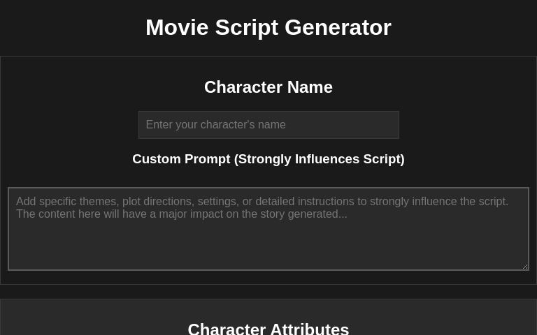 Movie Script Generator