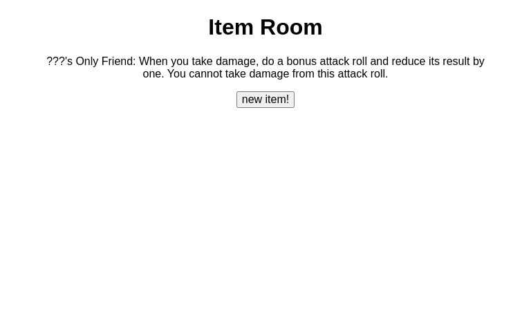 Item Room ― Perchance Generator