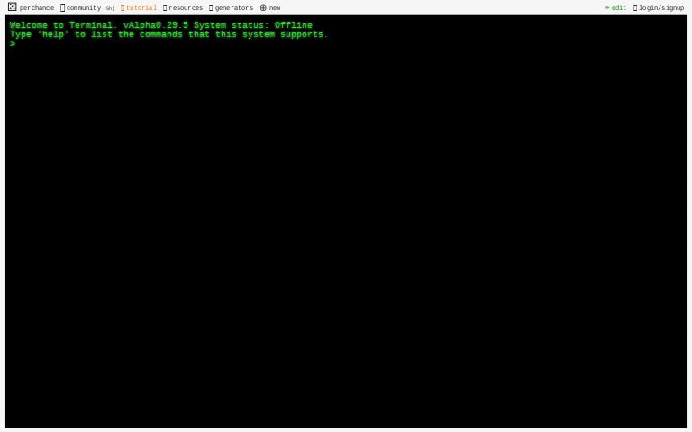 Interative Terminal Template ― Perchance Generator
