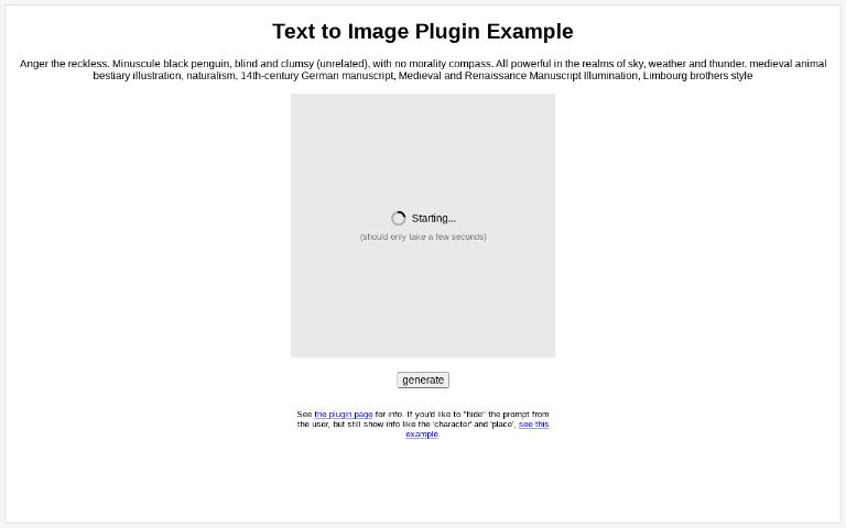 Text to Image Plugin Example