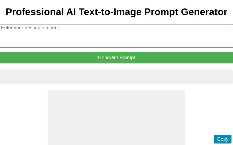 Professional AI Text-to-Image Prompt Generator