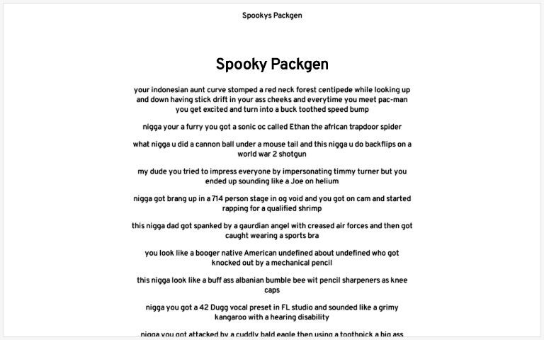 Spooky Packgen ― Perchance Generator