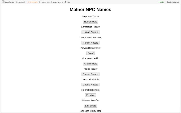 Malner NPC Names ― Perchance Generator