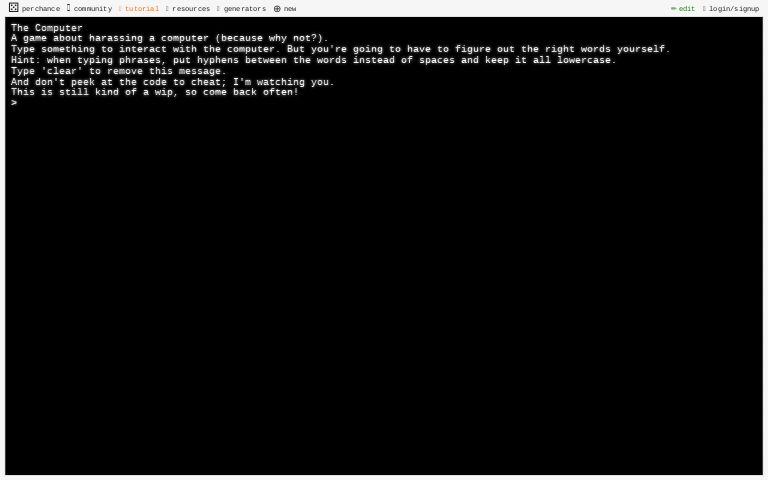 Interative Terminal Template ― Perchance Generator