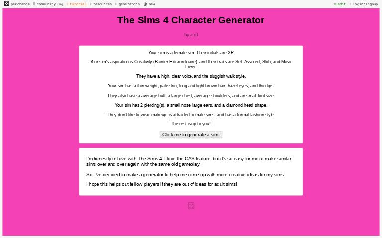 Random Trait Generator for The Sims 4 Create a Sim Demo! – Platinum Simmers