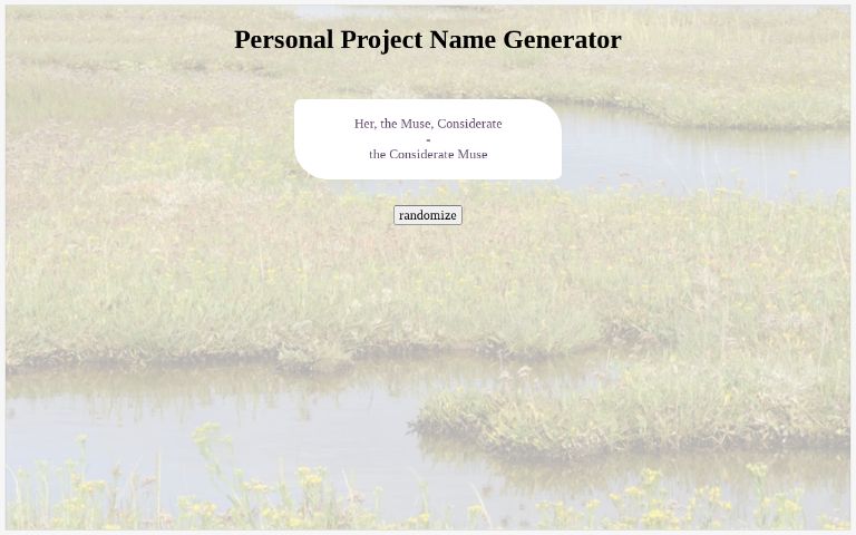 personal-project-name-generator-perchance