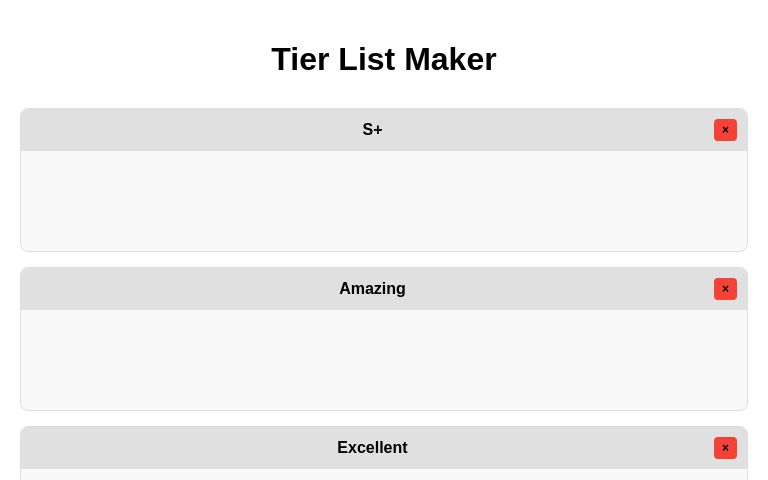 Tier List Maker ― Perchance Generator
