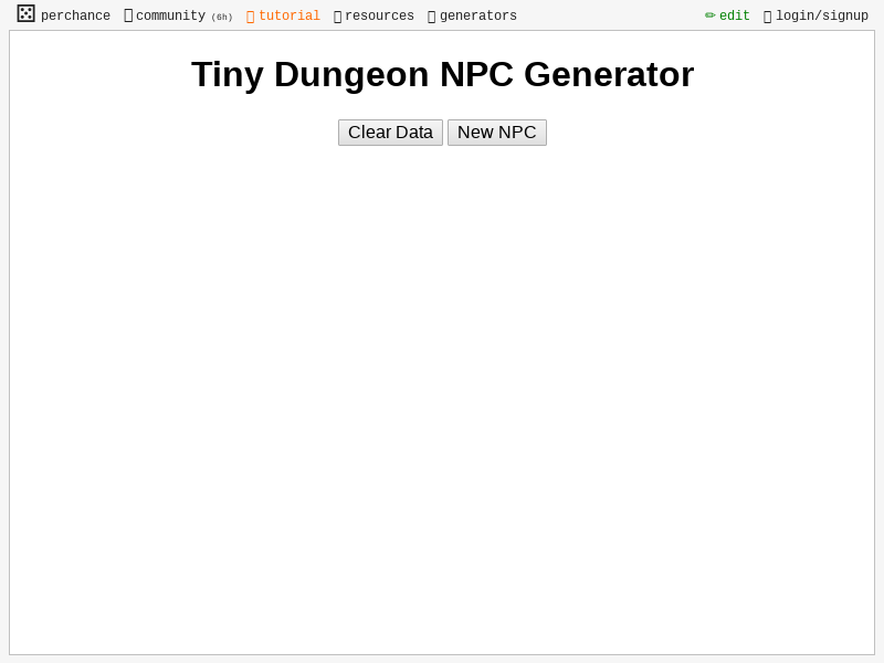 Tiny Dungeon NPC Generator