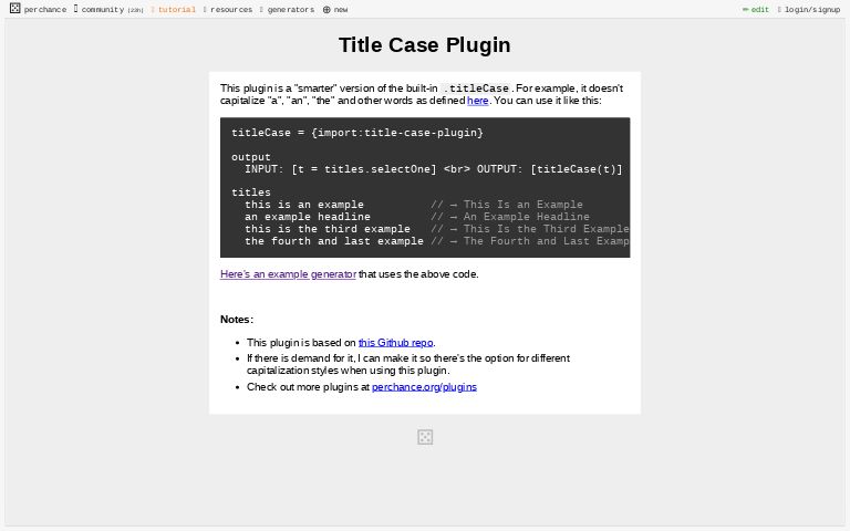 Title Case Plugin