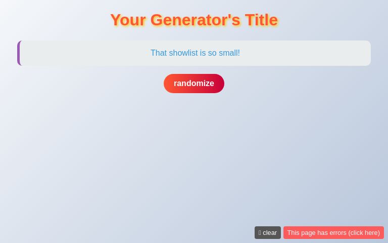 Minimal ― Perchance Generator