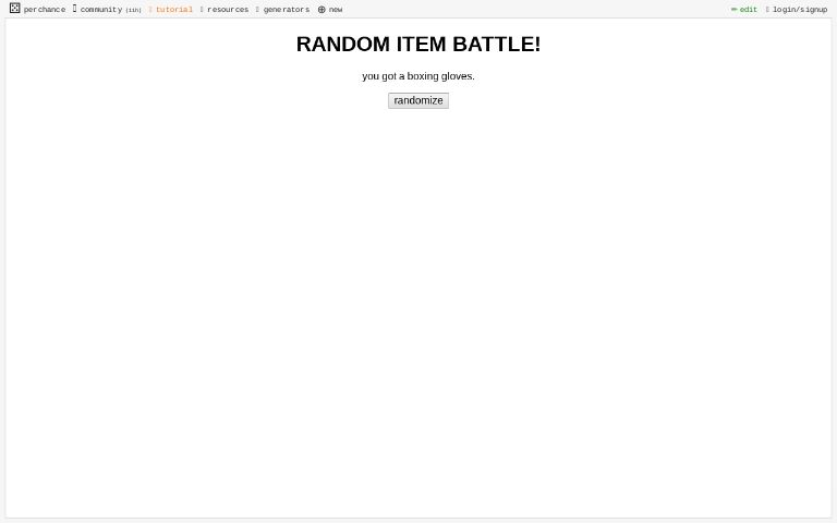 RANDOM ITEM BATTLE! ― Perchance Generator