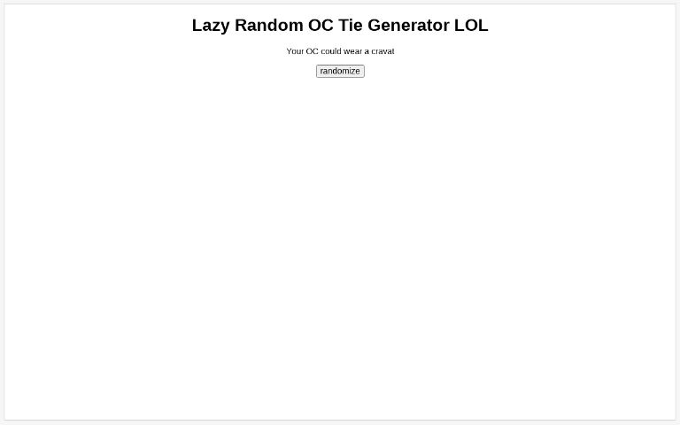 Lazy Random OC Tie Generator LOL
