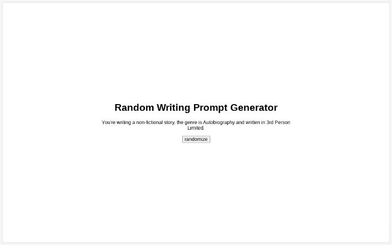 Random Writing Prompt Generator