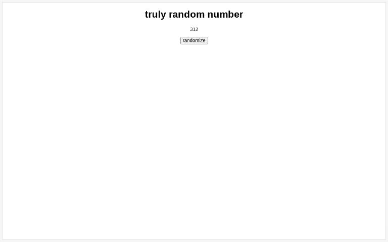truly random number ― Perchance Generator