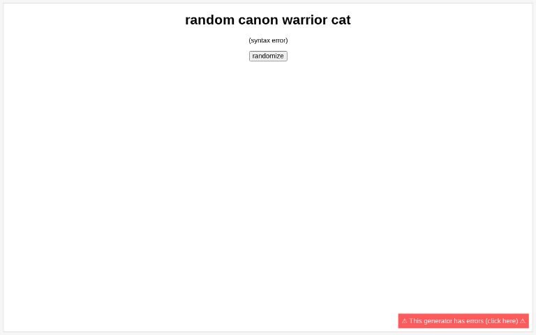 random canon warrior cat ― Perchance Generator