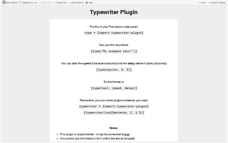 Typewriter Plugin