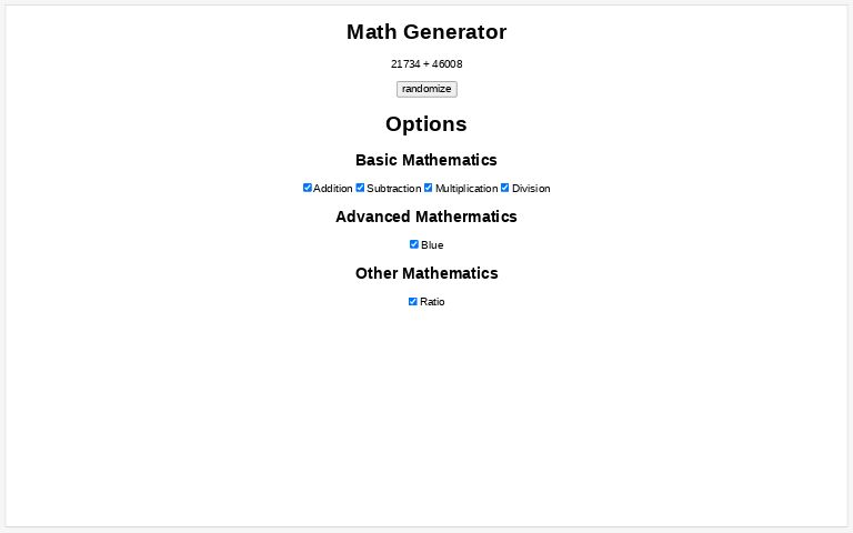 Math Generator