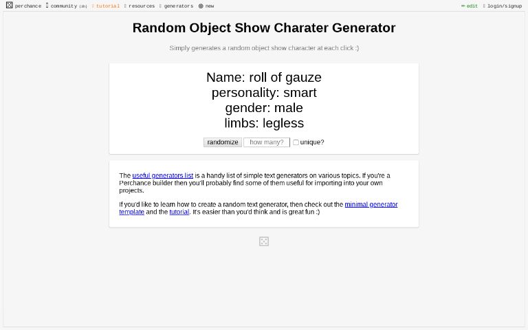 random-object-show-charater-generator