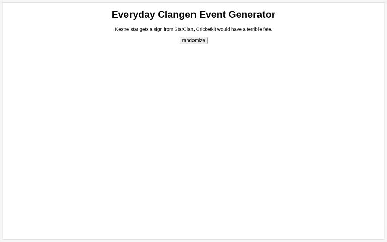Everyday Clangen Event Generator