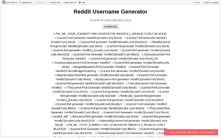 Reddit Username Generator ― Perchance