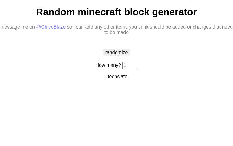 Random minecraft block generator