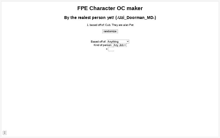 FPE Character OC maker ― Perchance Generator