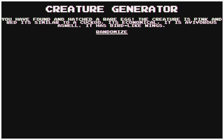 Creature generator