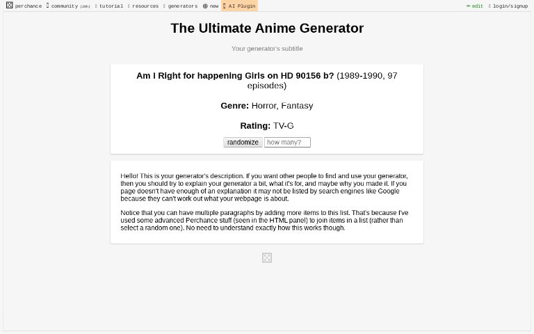 The Ultimate Anime Generator