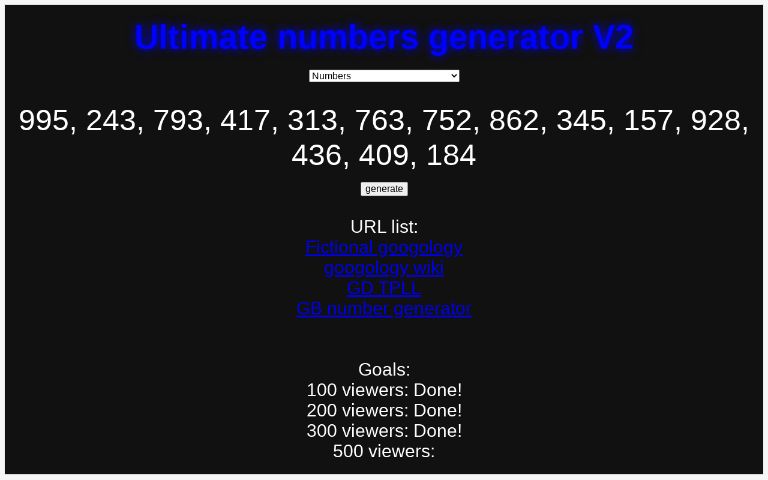 Ultimate numbers generator V2