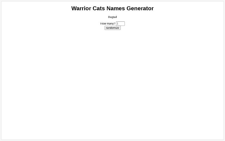 Warrior Cats Name Generator