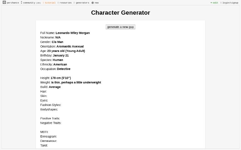 Character Generator