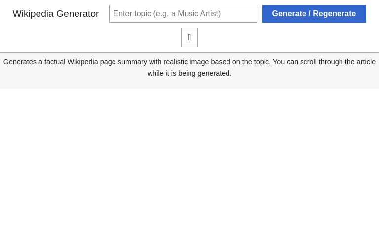 Wikipedia Generator