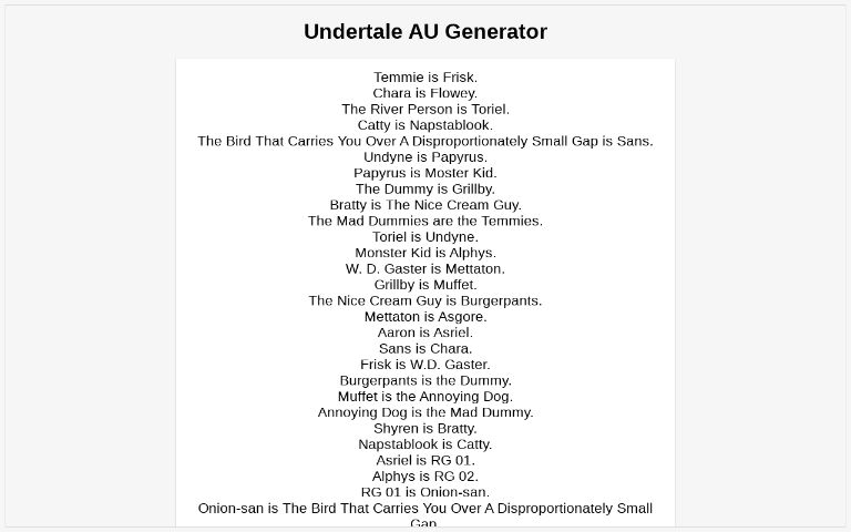 Undertale AU Generator