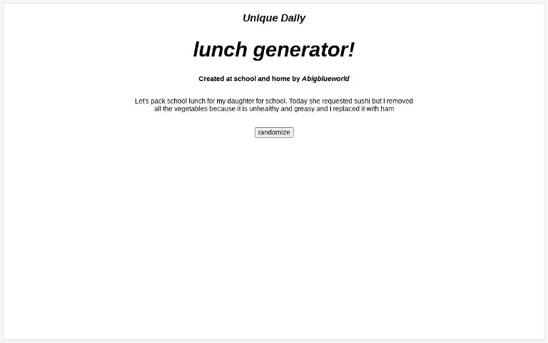 lunchtime generator