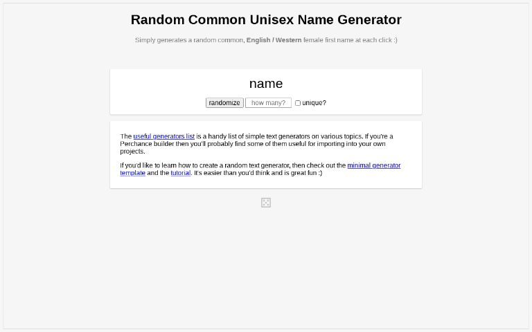 Random Common Unisex Name Generator